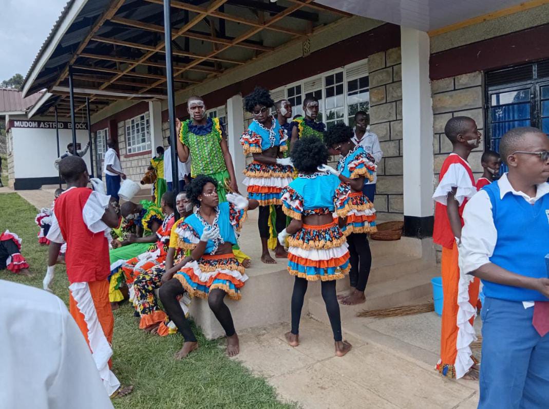 Isukuti cultural dance during a performance