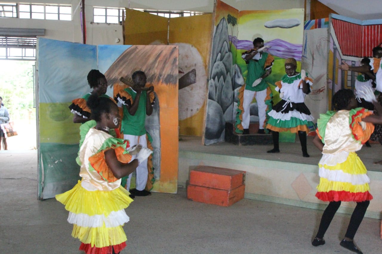 Children celebrating after a performance
